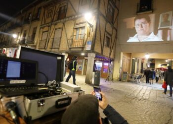 Durante el viernes y el sábado, la calle Mayor se convirtió en una pantalla de cine