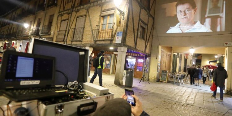 Durante el viernes y el sábado, la calle Mayor se convirtió en una pantalla de cine