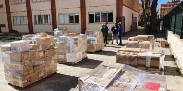 Comienzan los traslados del material solidario al Hospital Zendal para su envío a Ucrania
