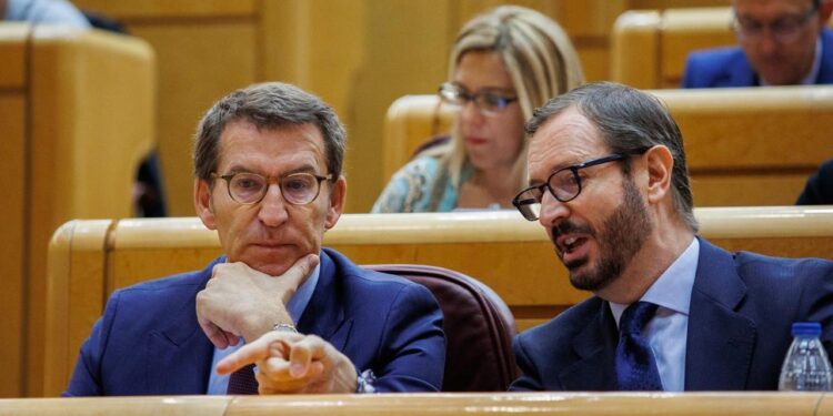 Feijóo vota a favor de la reforma de Sánchez para el TC en el Senado por error