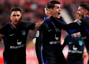 El gol en el descuento de Álvaro Morata da la victoria al Atlético de Madrid en Montilivi