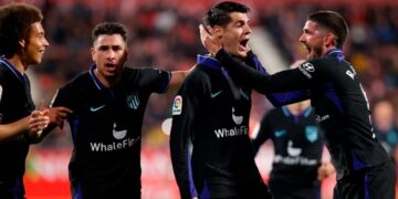 El gol en el descuento de Álvaro Morata da la victoria al Atlético de Madrid en Montilivi