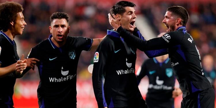 El gol en el descuento de Álvaro Morata da la victoria al Atlético de Madrid en Montilivi