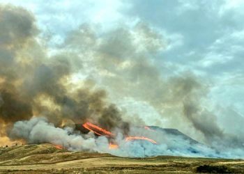 Aparatoso incendio en Torres de la Alameda que afecta al Cerro del Viso